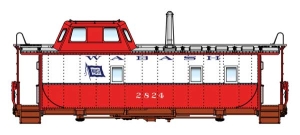 920-103612 HO WABASH CABOOSE #2824 920-103612 HO WABASH CABOOSE #2824