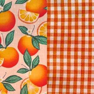 Reversible Pet Bandana - Oranges with Orange Gingham Reversible Pet Bandana - Oranges with Orange Gingham
