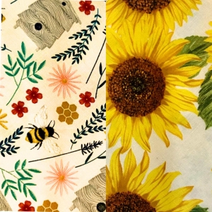 Reversible Pet Bandana - Sunflowers and Beehives and Flowers Reversible Pet Bandana - Sunflowers and Beehives and Flowers