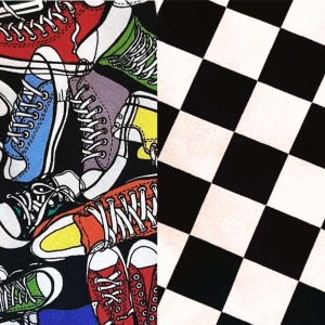 Reversible Pet Bandana - Sneaker with Black/White Checkered Reversible Pet Bandana - Sneaker with Black/White Checkered