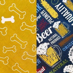 Reversible Pet Bandana - Beer Fest Brewery with Dog Bones Reversible Pet Bandana - Beer Fest Brewery with Dog Bones
