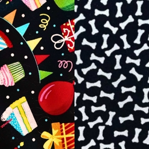 Reversible Pet Bandana - Celebration, Party Gifts with Bones Reversible Pet Bandana - Celebration, Party Gifts with Bones