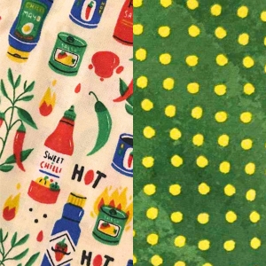 Reversible Pet Bandana - Hot Sauce with Green/Gold Dots Reversible Pet Bandana - Hot Sauce with Green/Gold Dots
