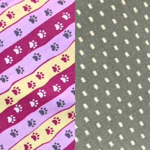 Reversible Pet Bandana - Pink Paw Print with Grey Dots Reversible Pet Bandana - Pink Paw Print with Grey Dots