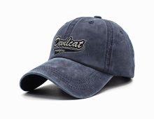 Devilcat Baseball Cap Worn Denim Devilcat Baseball Cap Worn Denim