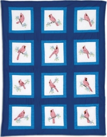 Jack Dempsey - 9" Theme Quilt Block - Cardinals