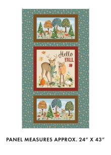 45" Panel - Enchanted Forest Panel teal - 1 yd
