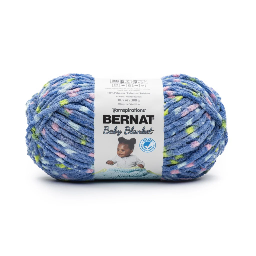 Bernat Baby Blanket - Blue Jean Dot