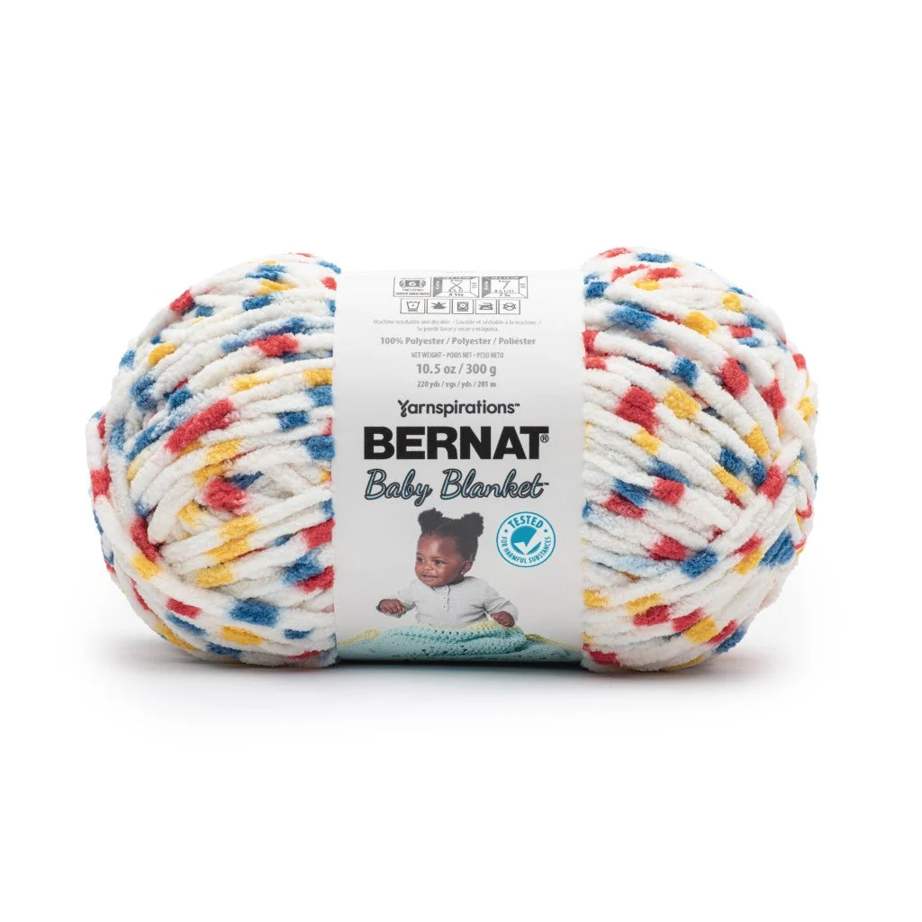 Bernat Baby Blanket - Primary Dot