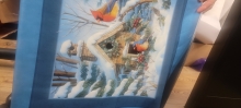 45" Pillow Panel - Snowbirds - blue 1 yd