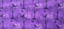 45" Halloween - Purple Black Trees & Critters All Over - 1 yd
