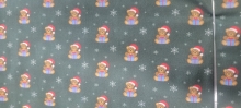 45" Chirstmas - Teddy Bear Gift  on Green - 1 yd