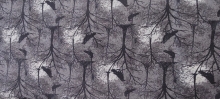 45" Halloween - Black Trees & Critters All Over - 1 yd