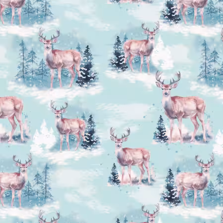 58" Fleece - Winter Deer Fleece - 1 yd