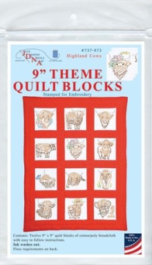 Jack Dempsey - 9" Theme Quilt Block - highland Cow