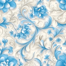 108" Floral - Birthday Cake Robin Egg Blue - 1 yd