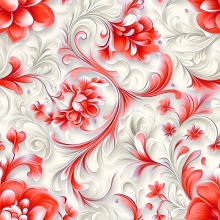 108" Floral - Birthday Cake  Scarlet - 1 yd