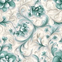 108" Floral - Birthday Cake Teal - 1 yd