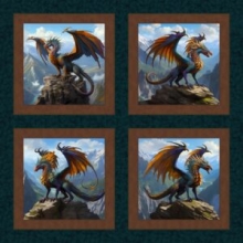 45" Panels - Dragon King  - 1 yd