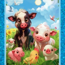 45" Panel - Happy Farm - 1 ydd