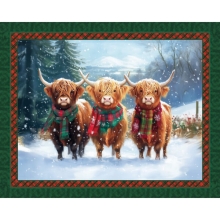 45" Highland Christmas - Panel