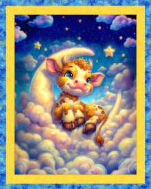 45" Panels - Moo on the Moon - 1 yd