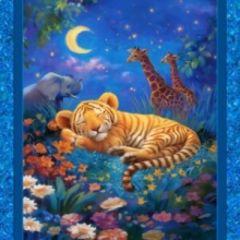 45" Panel - Moonlit Safari - 1 yd