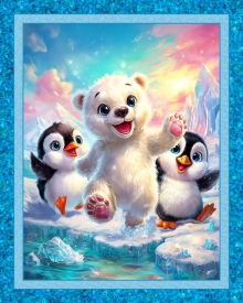 45" Panel - Polar Pals - 1 yd