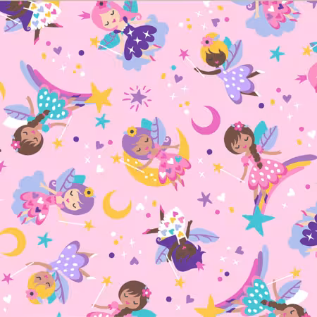 60" Christmas Fleece - Pink Fairy Dust anti Pill - 1 yd