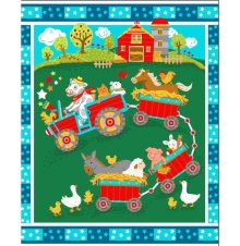 45" Baby Panel - Pattern: Tractor-15 - 1 yd
