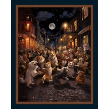 45" Panels - Dancing Dogs  -1 yd
