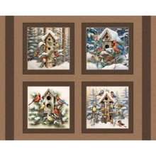 45" Pillow Panel - Song Birds - brown