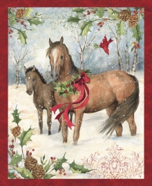 45" Christmas Panel - Christmas Horse - 1 yd