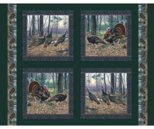 45" Panels -  Morning Gobbler Turkey Pillow -  1 yd