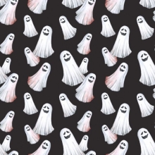 45" Halloween - Mischievous Ghosts Black - 1 yd