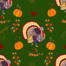 45" fall - gobble Gobble  green - 1 yd