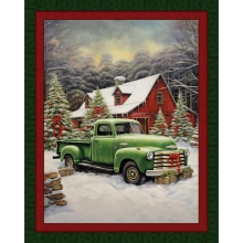 45" Christmas Panel - Christmas at the Barn - 1 yd
