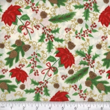 45" Christmas - Holly 49684 ivory/gold/met