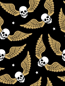45" Novelty - Flying Skulls - 1 yd