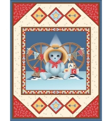 45" Panels- Baby Panel Cowboy Bear - 1 yd