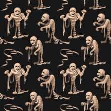 45 " Halloween - Terrify Mummy Black - 1 yd