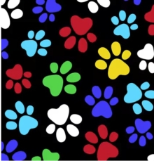 60' Winter Fleece - Paw Print Multi color
