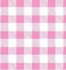 45" flannel  -buffalo plaid- pink white