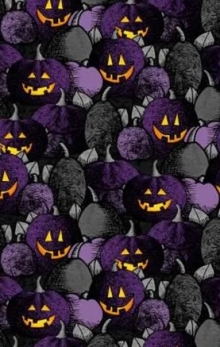 45" Halloween - Black/purple Pumpkin Patch - 1 yd