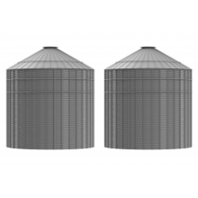 ISE-HOBIN36N12BPS HO 36' GALVANIZED STEEL STIFFENED BACKDROP GRAIN BIN KIT 2.66CORR