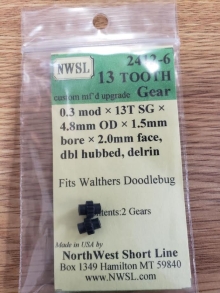 053-2412*6 HO 13 TOOTH GEAR 0.3MOD X 13T SG X 4.8MM OD X 15MM BORE X 2.0MM FACE PKG 2