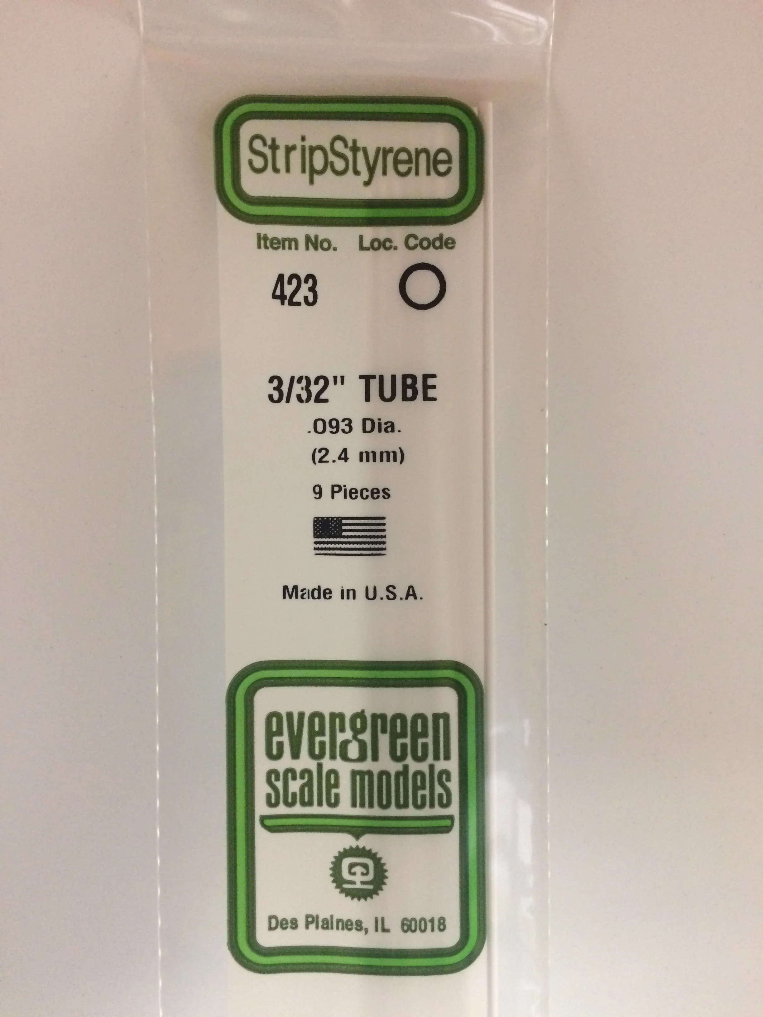 269-423 STYRENE TUBE 24X3/32'' [PCS 9]