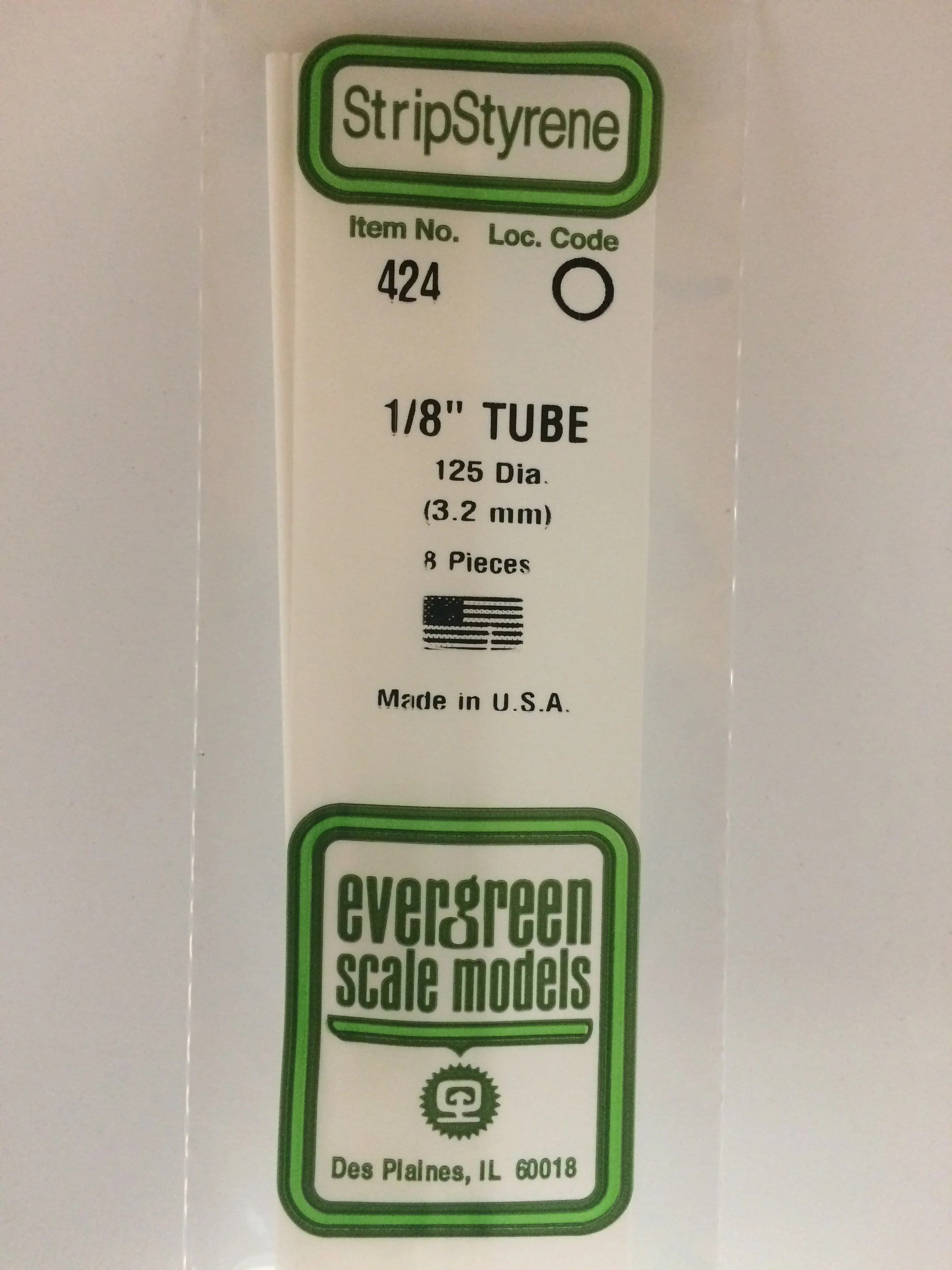 269-424 STYRENE TUBE 24X1/8'' [PKG 8]