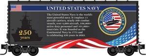 489-10100842 N US NAVY ANNIVERSARY 40' HI-CUBE BOXCAR W/PICTURE PANEL