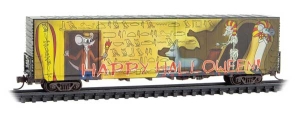 489-10200853 N MICRO-MOUSE HALLOWEEN MODIFIED 60' EXCESS-HEIGHT DOUBLE-DOOR BOXCAR